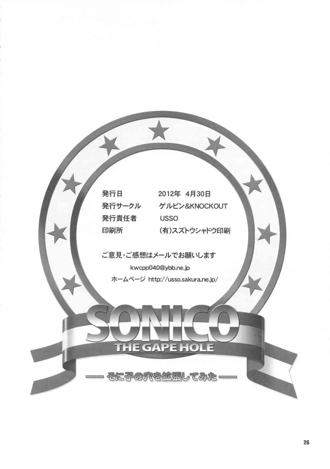 (COMIC1☆6) [ゲルピン&KNOCKOUT (水無月十三, USSO)] SONICO THE GAPE HOLE (すーぱーそに子)_2