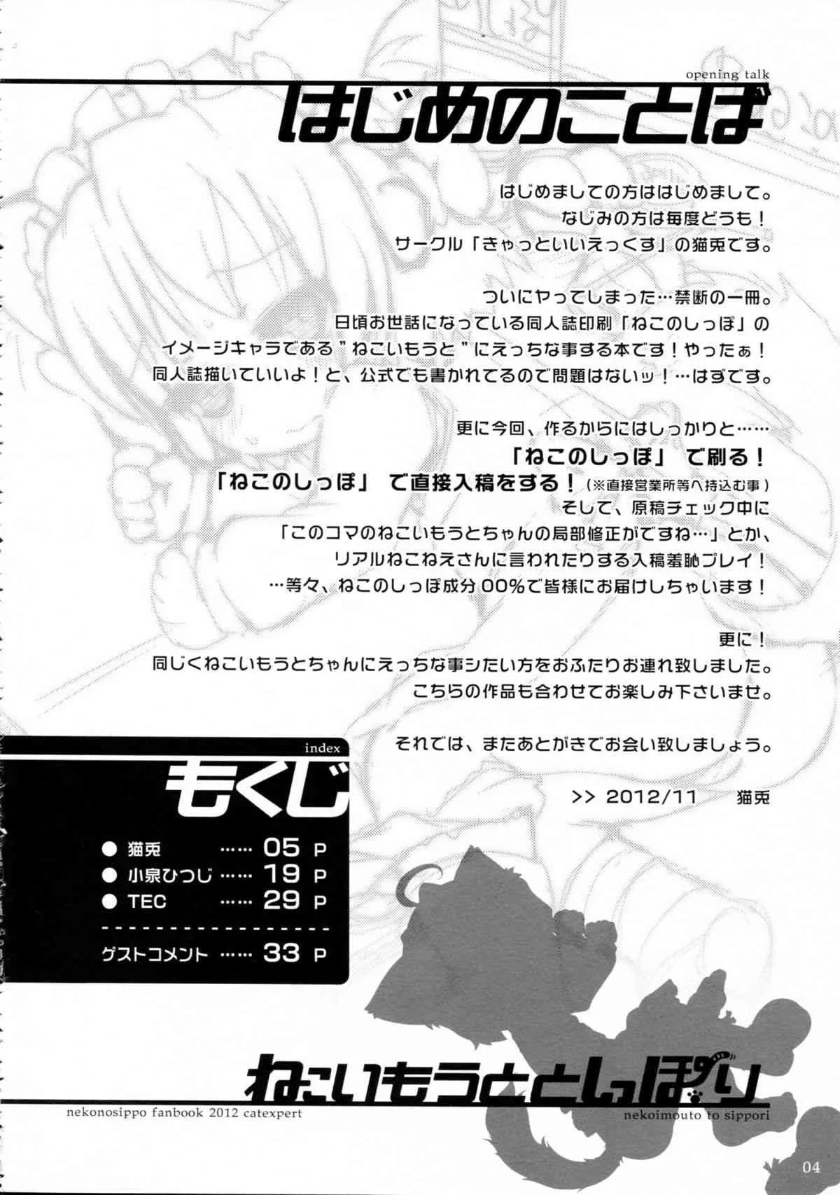 (スキマフェスティバル7) [きゃっといいえっくす (猫兎, 小泉ひつじ, TEC)] ねこいもうととしっぽり_4