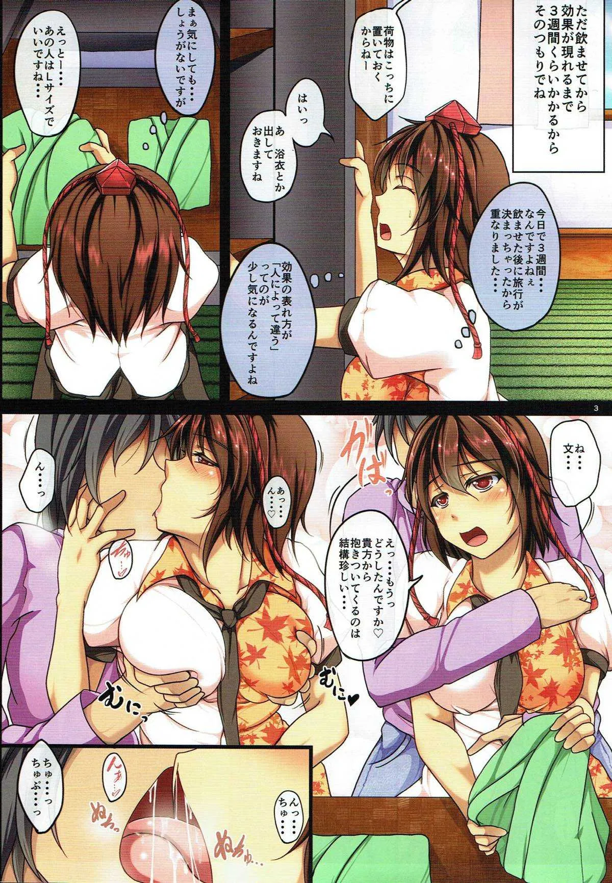 (C87) [Penetrate (零覇)] その天狗彼女につき 恋の媚薬と温泉と (東方Project)_4