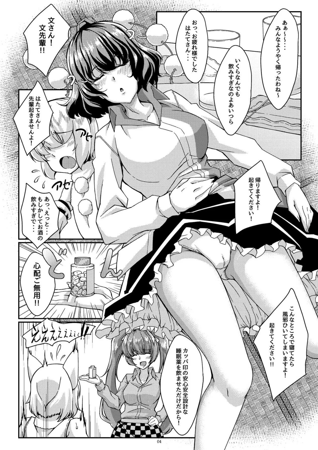 [Guild Plus (tatsuya)] 文お姉ちゃんが寝てる間にエッチしちゃう本 (東方Project)_3