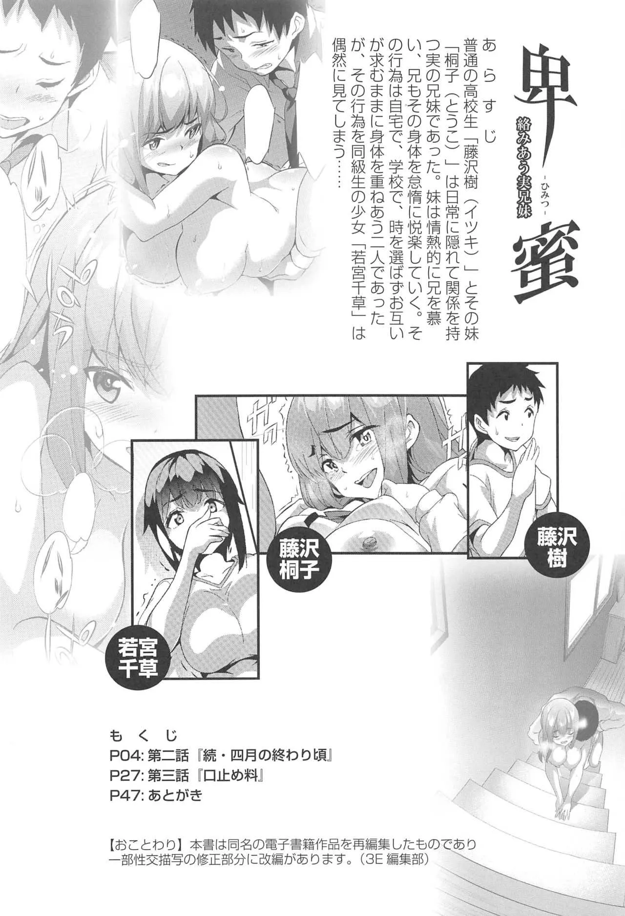 (C94) [スペルメーション (ツカモリシュウジ)] 卑蜜 (ひみつ) 2&3『続・4月の終わり頃』『口止め料』_3