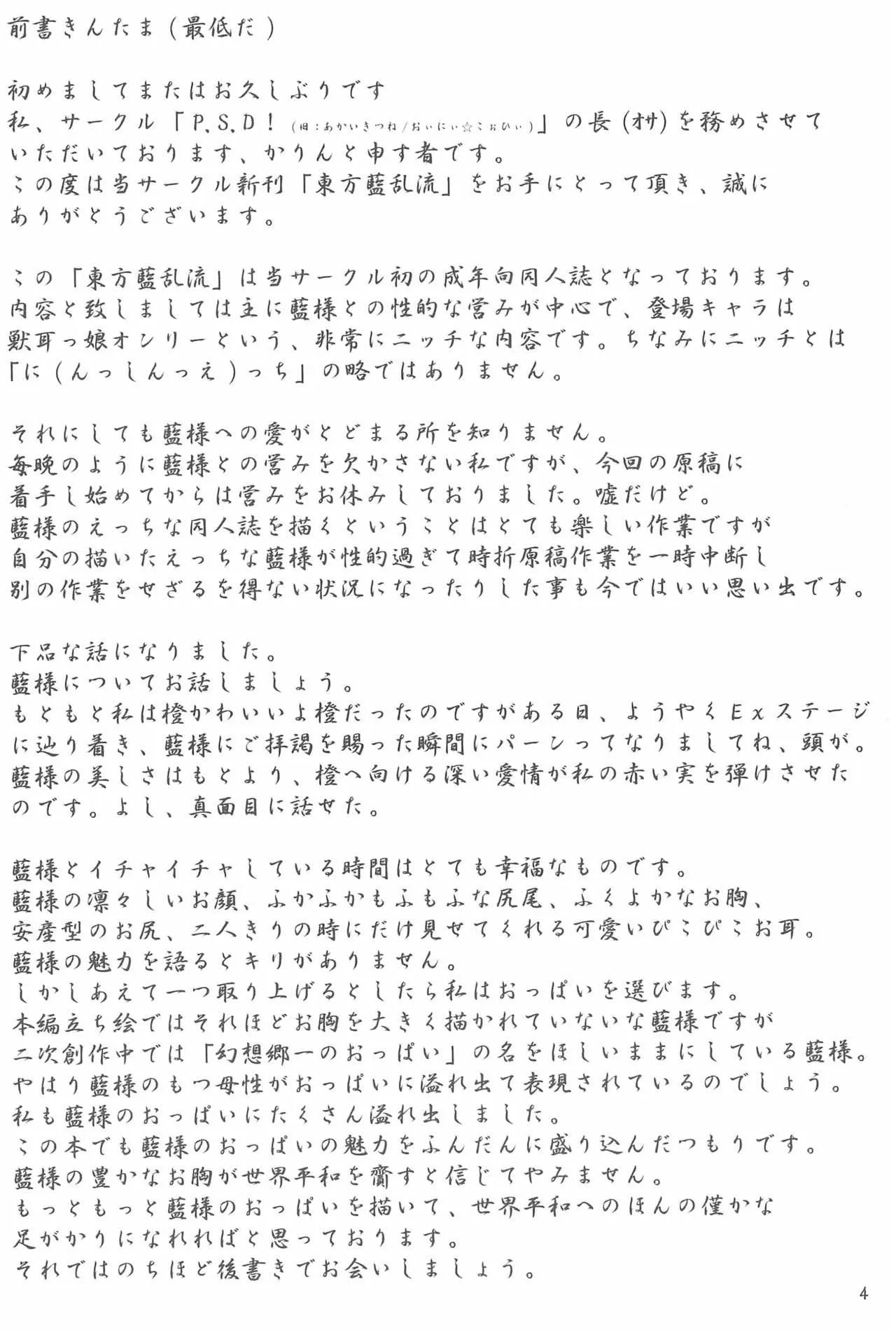 (みみけっと19) [P.S.D! (かりん)] 東方藍乱流 (東方Project)_4