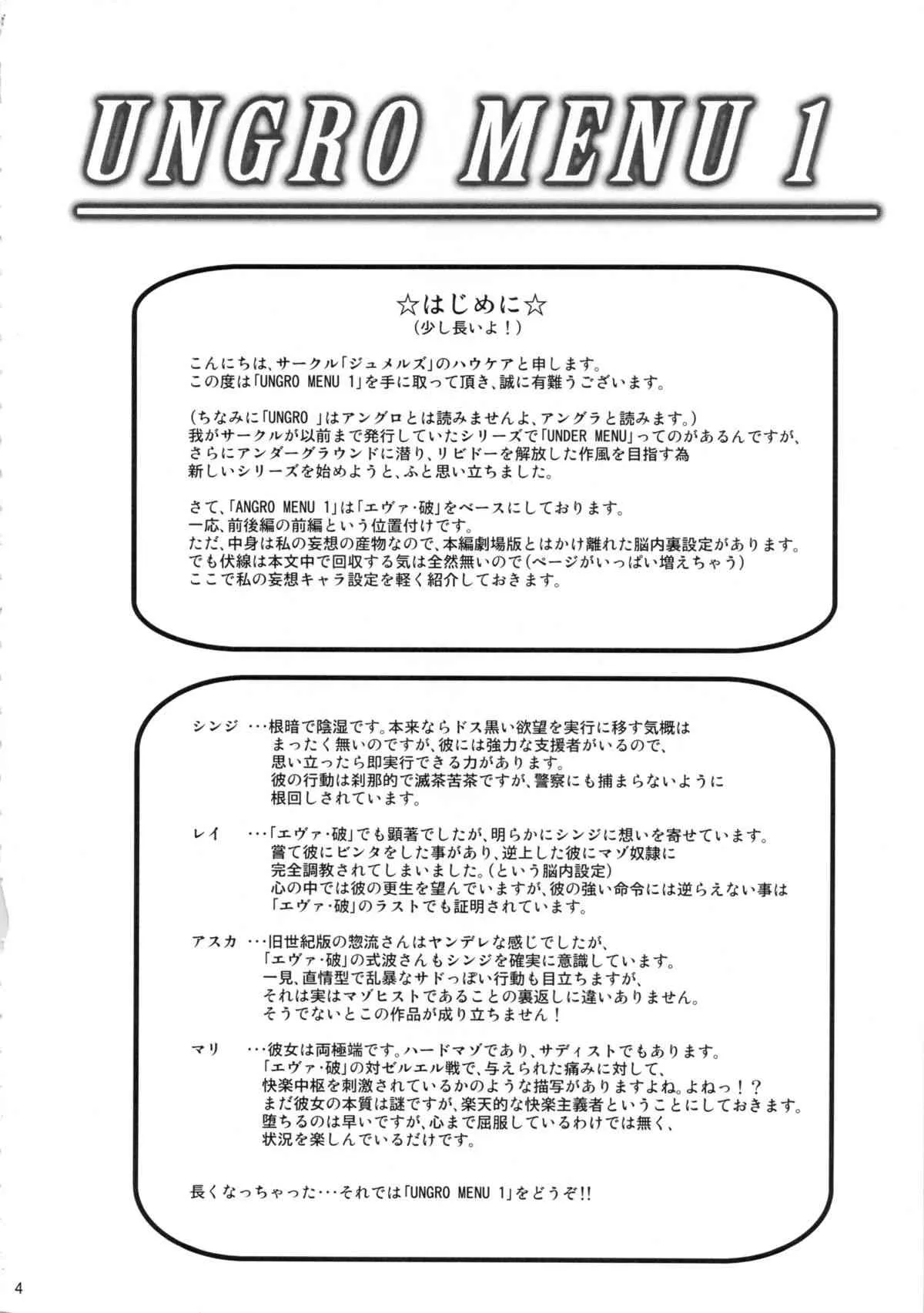 (COMIC1☆4) [ジュメルズ (ハウケア)] UNGRO MENU 1 (新世紀エヴァンゲリオン)_3