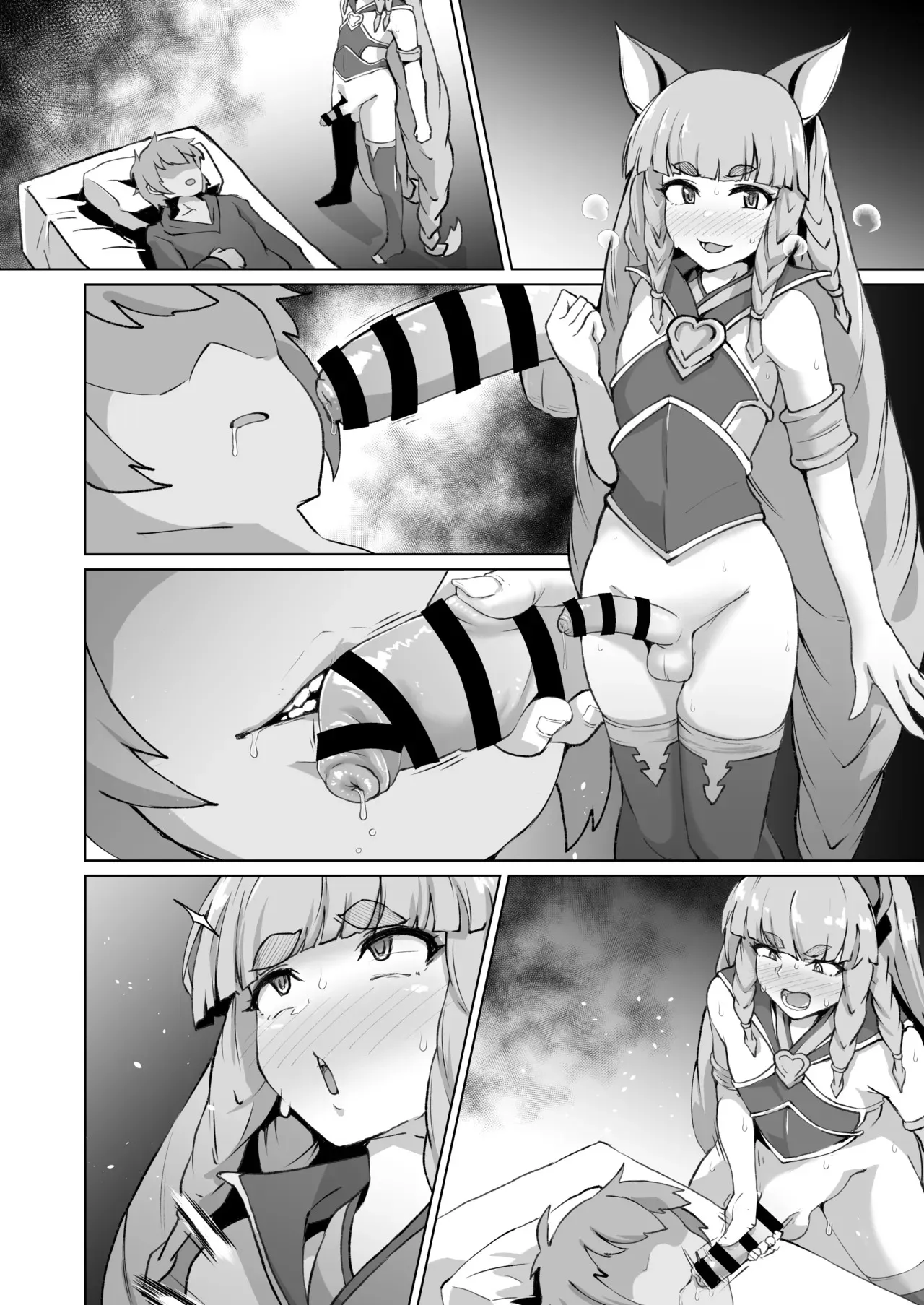 ふたなりフォリアが寝ている団長にふたなり精子を飲ませる漫画_8