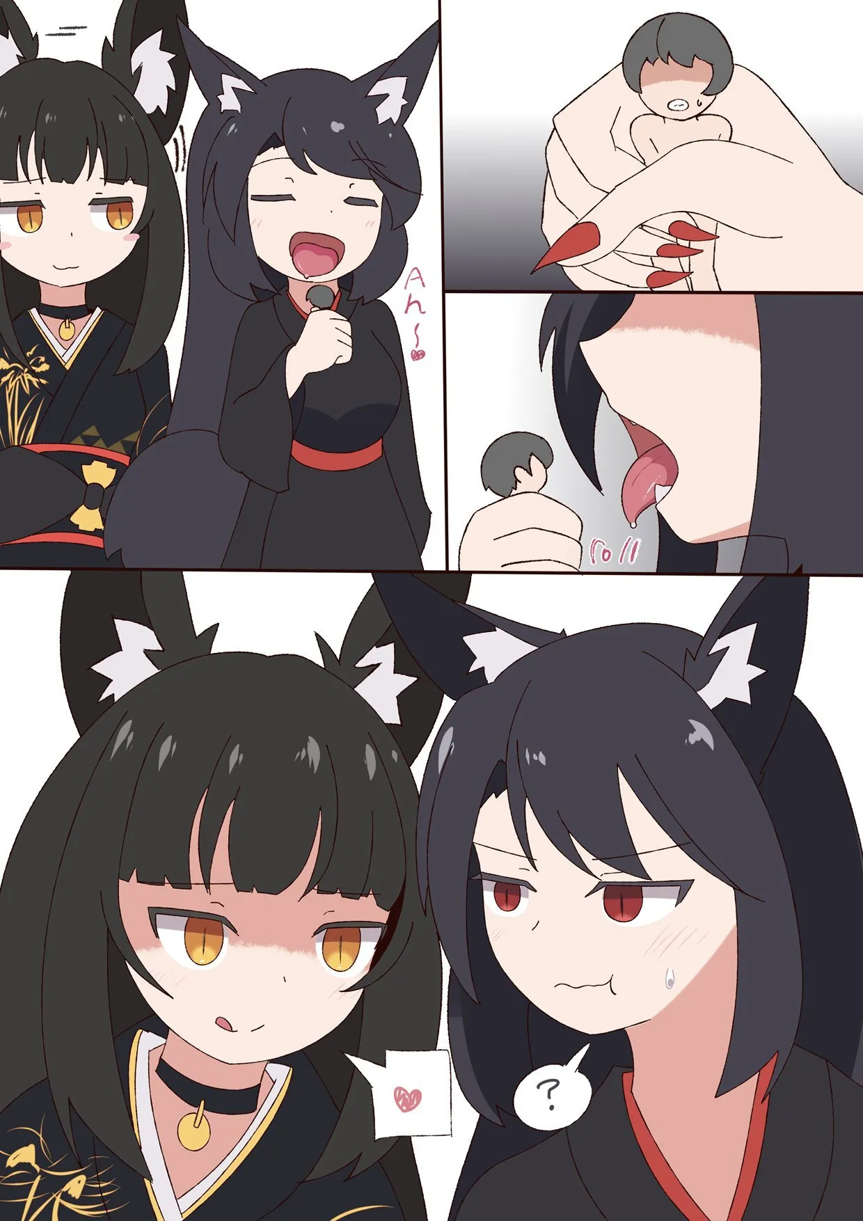 [Ao] kuro kitsune x kuro kitsune vore