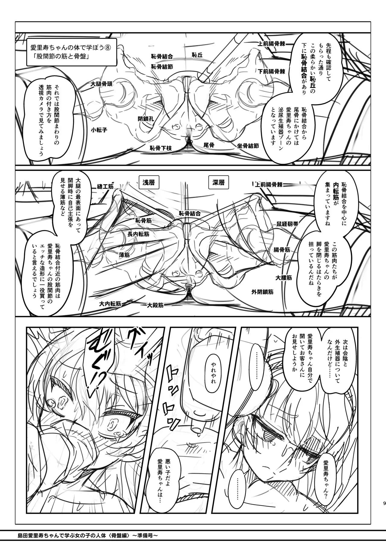 [ニャリャポンガ (世界最速のパンダ)] 島田愛里寿ちゃんで学ぶ女の子の人体〈骨盤編〉下巻［準備号］_9
