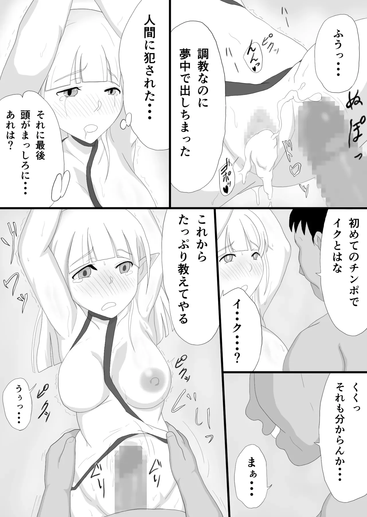 [そばパスタうどん] 銀髪巨乳エルフを調教して快楽堕ち_10