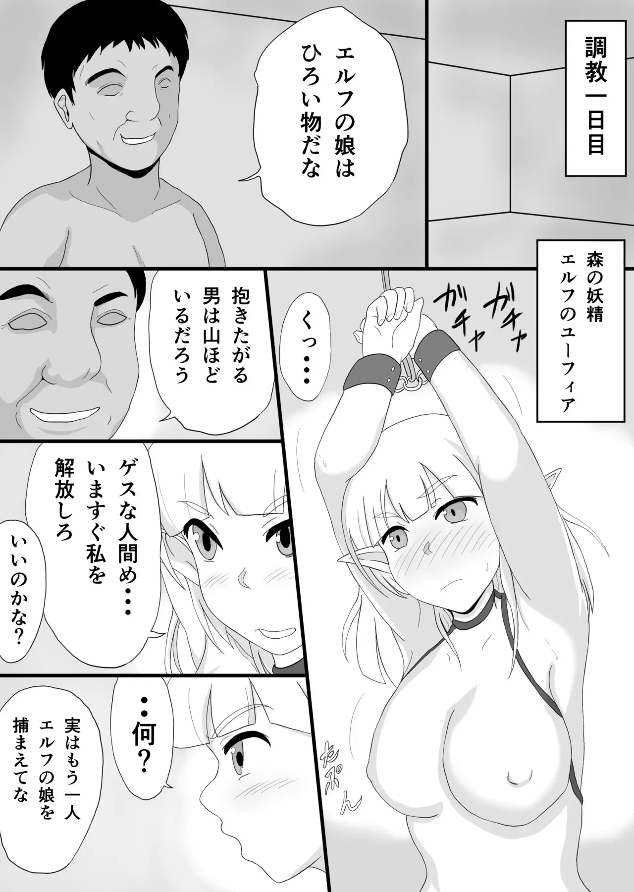 [そばパスタうどん] 銀髪巨乳エルフを調教して快楽堕ち_3