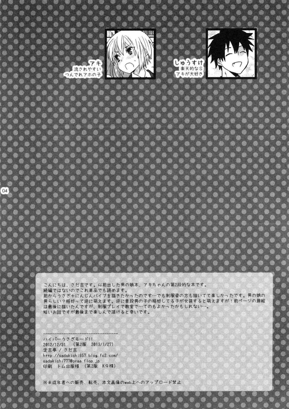 (C83) [定吉亭 (さだ吉)] ハイパーうさぎモード!!_3