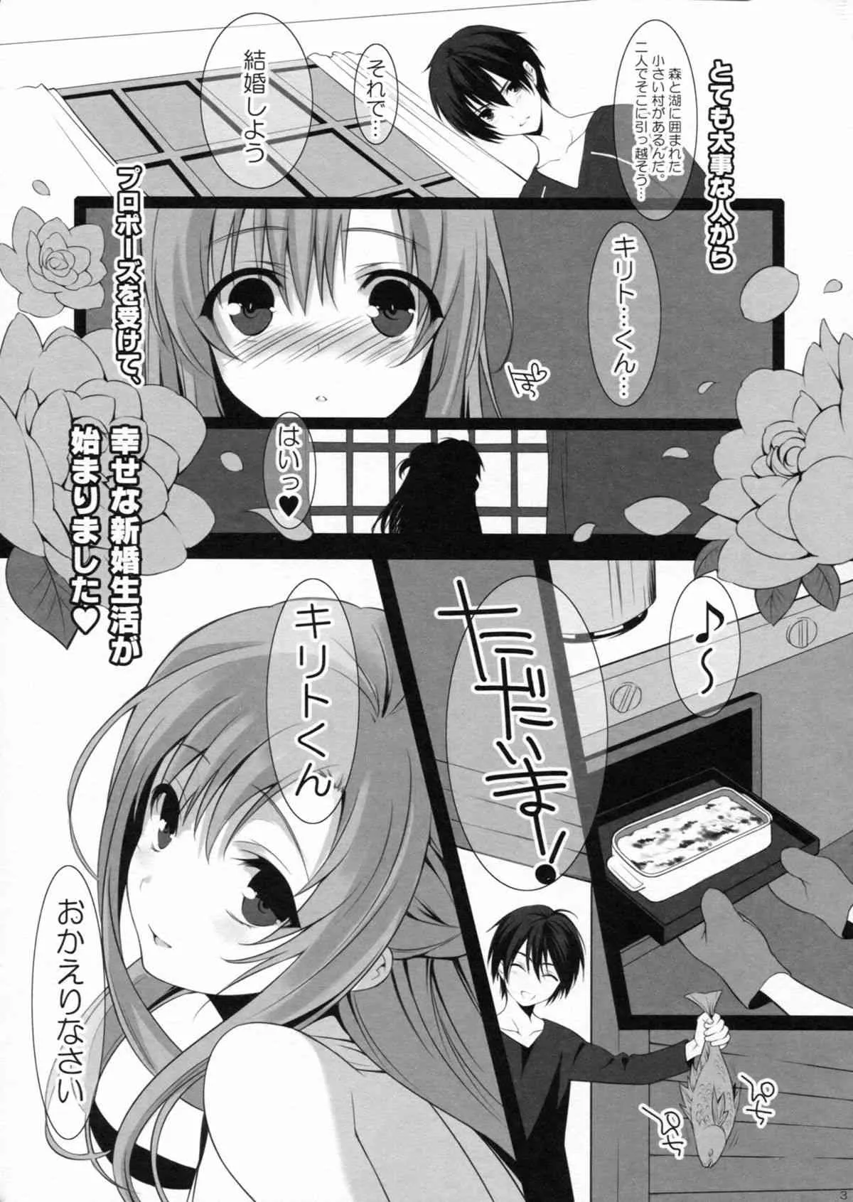 (C83) [ROYAL CROWN (如月瑞)] ドキドキ新婚生活 (ソードアート・オンライン)_2