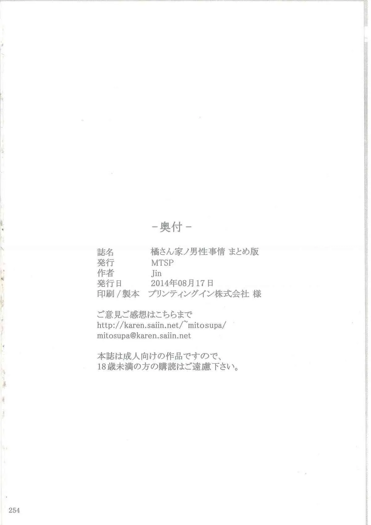 (C86) [MTSP (JIN)] 橘さん家ノ男性事情