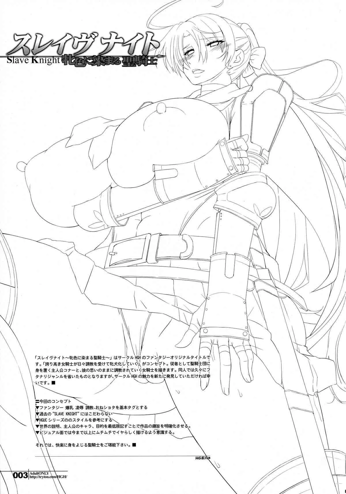 (C86) [HGH (HG茶川)] スレイヴナイト～牝色に染まる聖騎士～_3