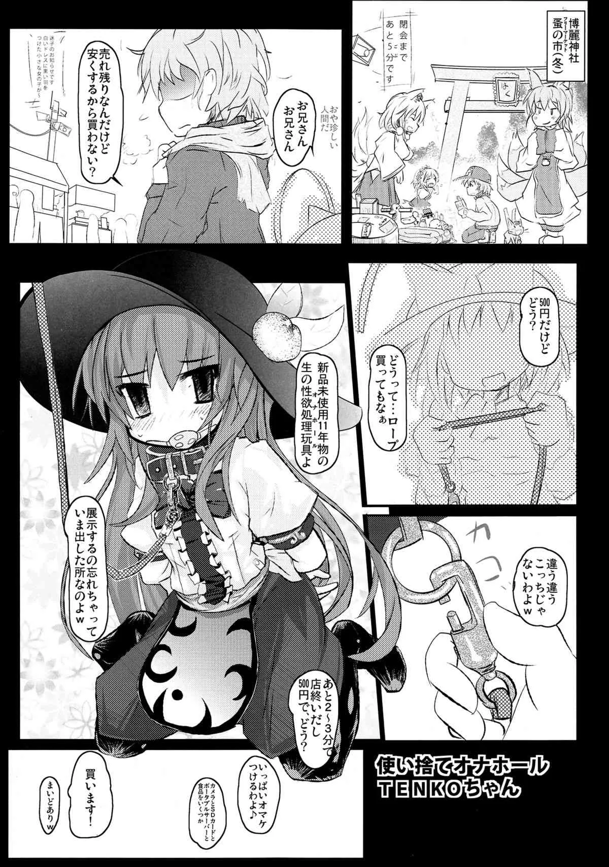 (C85) [こぎつね (花狐とりい)] 使い捨てオナホール TENKOちゃん (東方Project)_3