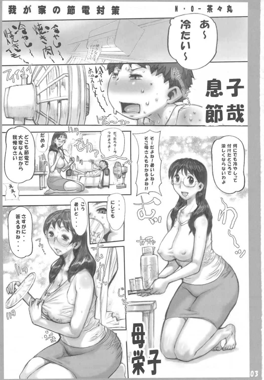 (C82) [平成茶々丸堂 (N.O-茶々丸)] 我が家の節電対策_2
