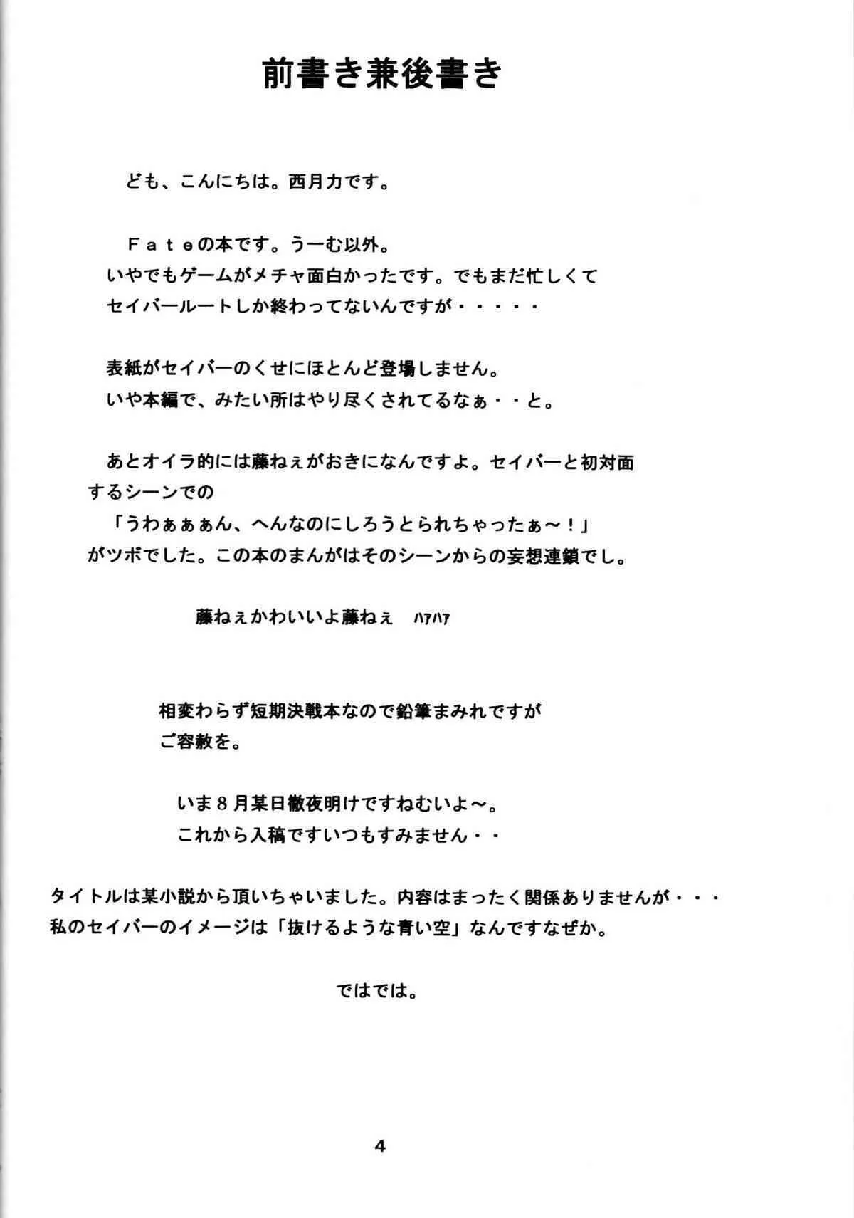 (C66) [其レ屋 (西月力)] think BLUE (Fate/stay night)_2